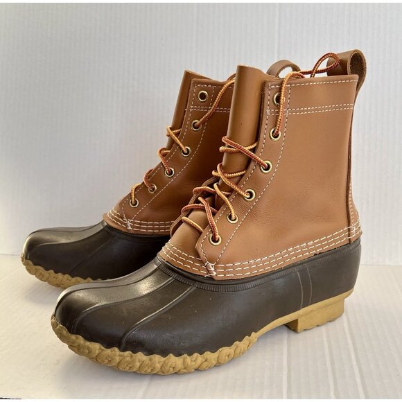 L.L. Bean Shoes - Unused LL Bean Duck Boots waterproof brown leather outdoor boots size 8W